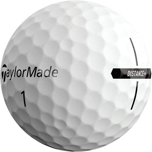 TaylorMade Distance Plus golf ball with logo.