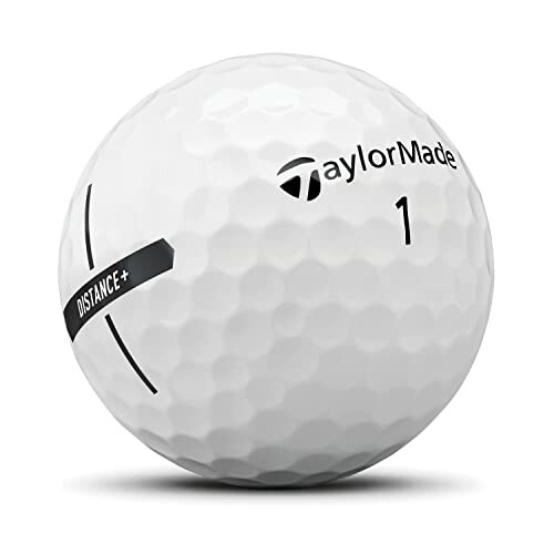 TaylorMade golf ball with Distance Plus marking.